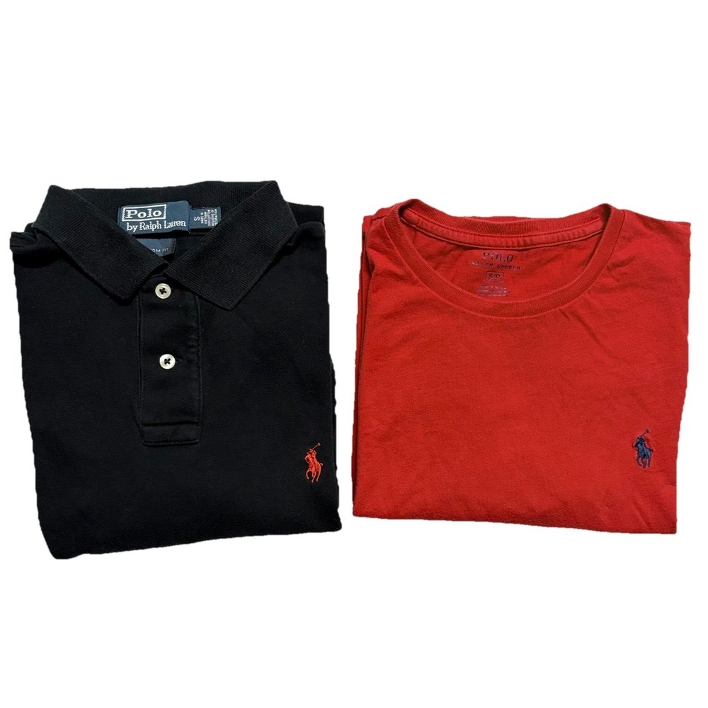 Polo Ralph Lauren Men's Small Bundle Lot of 2 Polo Shirt Crewneck Preppy Golf